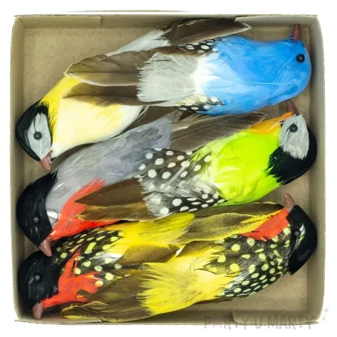 dekoracja ptaki gil sikorka mix aliga 13 cm 6 szt