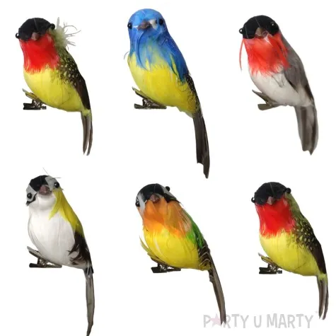 dekoracja ptaki gil sikorka mix aliga 13 cm 6 szt