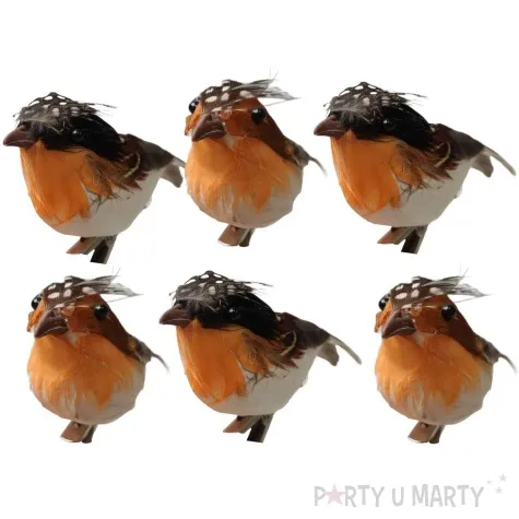 dekoracja ptaki rudzik mix aliga 12 cm 6 szt