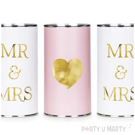 dekoracja puszki weselne mr mrs serca partydeco 5 szt