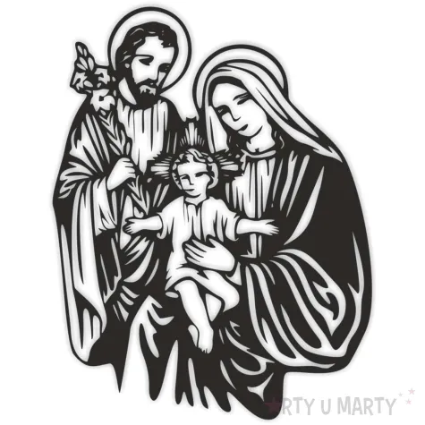 dekoracja scienna obraz azurowy swieta rodzina czarny 39x51 cm