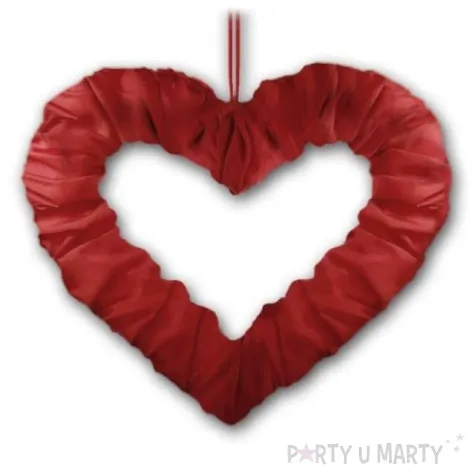 dekoracja serce z tasiemka dekoracjepolska bordowe