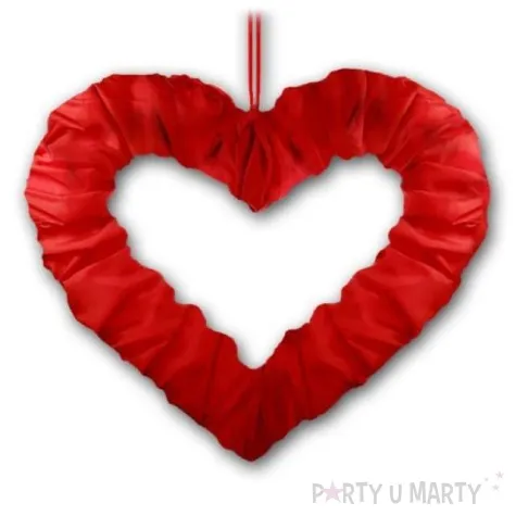 dekoracja serce z tasiemka dekoracjepolska czerwone