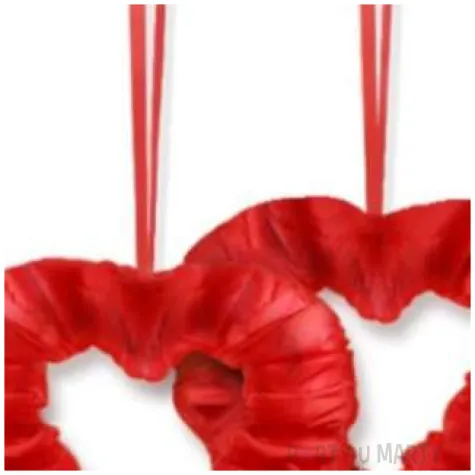 dekoracja serduszka na tasiemce dekoracjepolska czerwona 2 szt