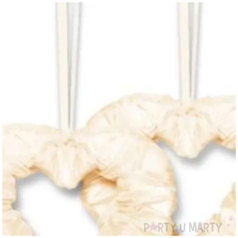 dekoracja serduszka na tasiemce dekoracjepolska ecru 2 szt