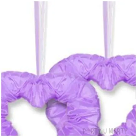 dekoracja serduszka na tasiemce dekoracjepolska liliowe 2 szt