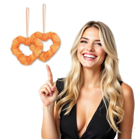 dekoracja serduszka na tasiemce dekoracjepolska lososiowe 2 szt