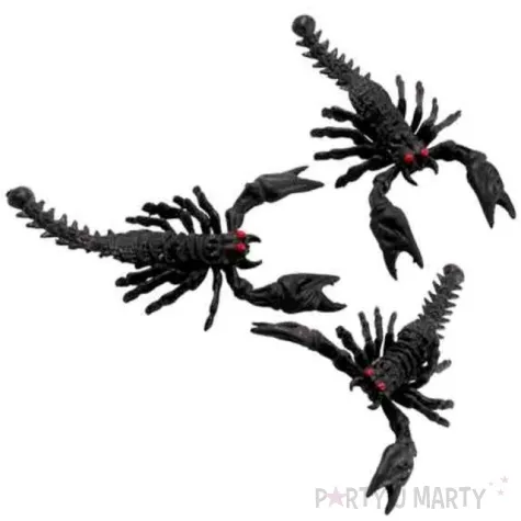 dekoracja skorpiony czarna carnival toys 13cm 3 szt