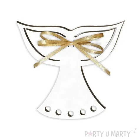 dekoracja slodki aniolek na lizak biala 9 cm