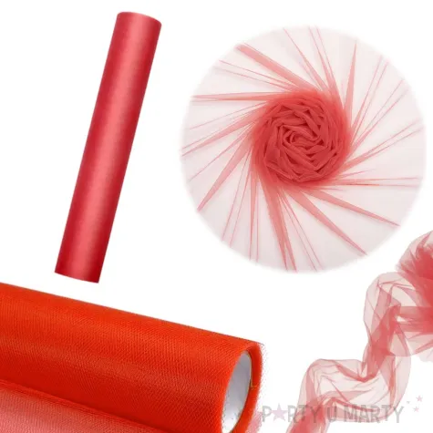 dekoracja stolu na boze narodzenie swieta wesele tiul gladki czerwony 0 3 x 9 m