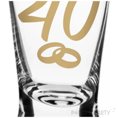 dekoracja stolu na rocznice slubu oszukany kieliszek do wodki liczba 40 rubinowe gody 25 ml