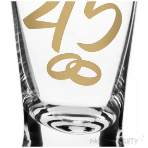 dekoracja stolu na rocznice slubu oszukany kieliszek do wodki liczba 45 szafirowe gody 25 ml