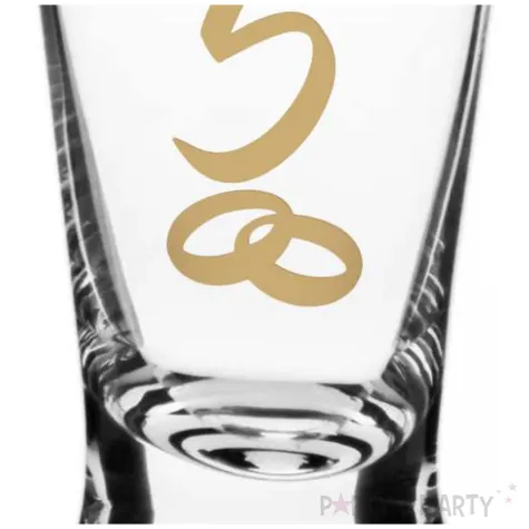 dekoracja stolu na rocznice slubu oszukany kieliszek do wodki liczba 5 drewniane gody 25 ml