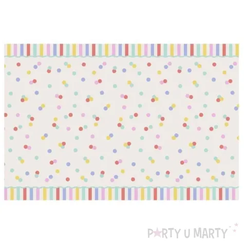 dekoracja stolu na urodziny garden party dzien dziecka obrus papierowy konfetti 180x120 cm