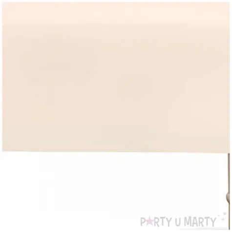 dekoracja stolu na urodziny obrus syntetyczny monokolor bezowy 137x183 cm