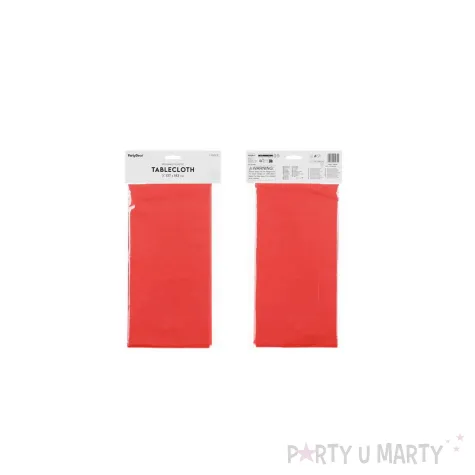 dekoracja stolu na urodziny obrus syntetyczny monokolor czerwony 137x183 cm