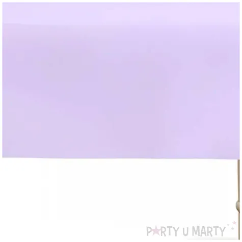 dekoracja stolu na urodziny obrus syntetyczny monokolor lawendowy 137x183 cm
