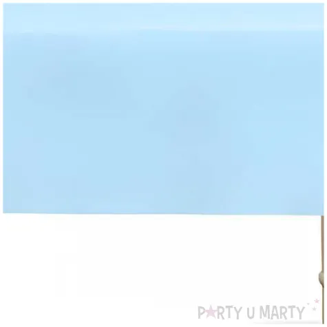 dekoracja stolu na urodziny obrus syntetyczny monokolor niebieski 137x183 cm