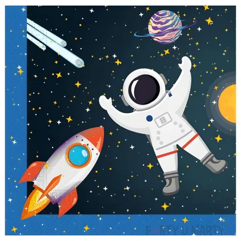 dekoracja stolu na urodziny serwetki papierowe kosmos astronauta jednorazowe 20 szt