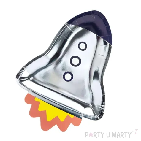 dekoracja stolu na urodziny talerzyki papierowe kosmos rakieta jednorazowe naczynia 6 szt