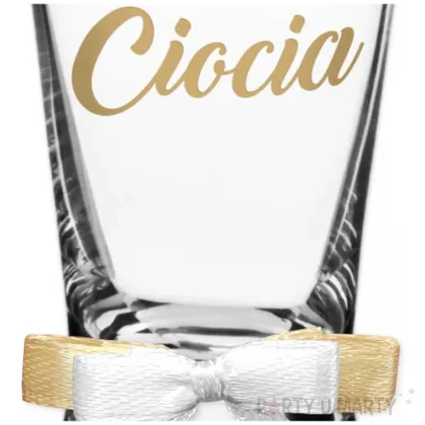 dekoracja stolu na wesele oszukany slubny kieliszek do wodki ciocia z kokardka 25 ml