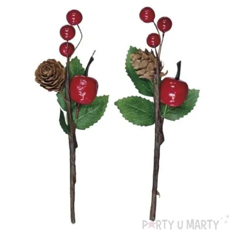 dekoracja swiateczne galazki dzikiej rozy titanum 3 szt