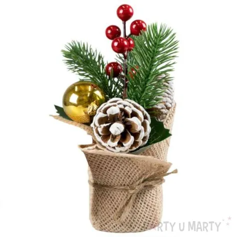 dekoracja swiateczny stroik jutowy worek arpex 20 cm