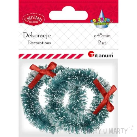 dekoracja swiateczny wieniec oszroniony titanum 4 5 cm 2 szt