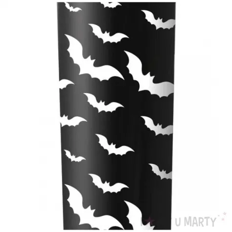 dekoracja swieca led nietoperze bialo czarny 17x5 cm
