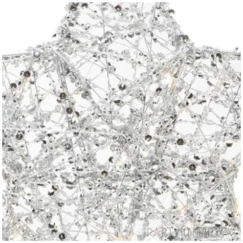 dekoracja swiecaca cekinowa gwiazda srebrna guirca