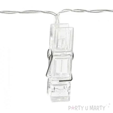 dekoracja swietlna klamerki led bezbarwny 140 cm