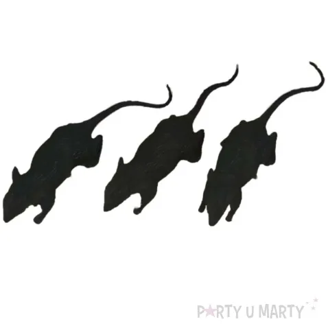 dekoracja szczury czarny guirca 3 szt 6 cm