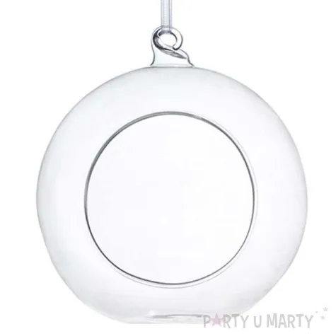 dekoracja szklana kula ze wstazka 10 cm 4 szt