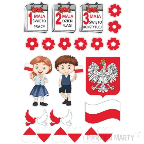 dekoracja szkolna gazetka na okno 1 maja 3 maja swieto pracy konstytucji