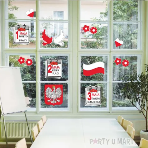 dekoracja szkolna gazetka na okno 1 maja 3 maja swieto pracy konstytucji