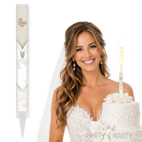 dekoracja tortu na wesele slub fontanna tortowa raca zona gold wedding 18 cm