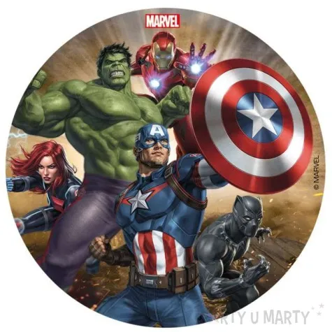 dekoracja tortu oplatek avengers 16 cm dekora