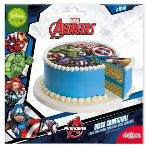 dekoracja tortu oplatek avengers 16 cm dekora
