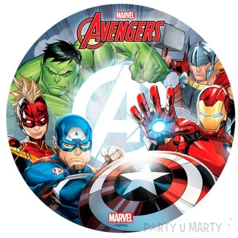 dekoracja tortu oplatek bc avengers 20 cm dekora