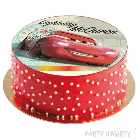 dekoracja tortu oplatek bc cars 20 cm dekora