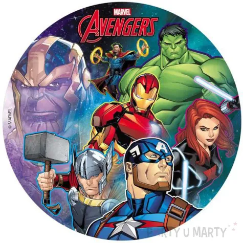 dekoracja tortu oplatek bc druzyna avengers 20 cm dekora
