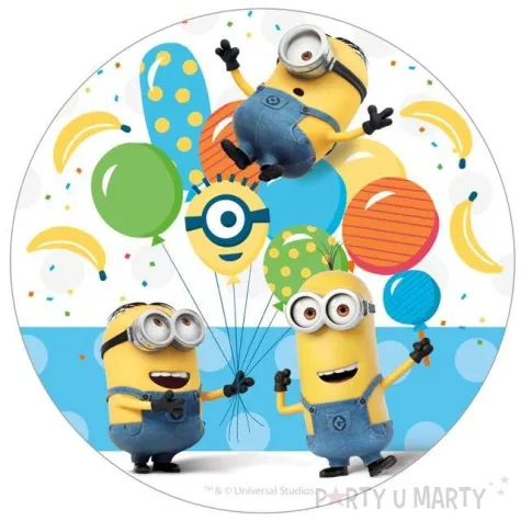 dekoracja tortu oplatek bc minionki 16 cm dekora