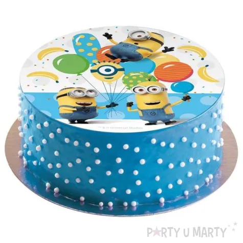 dekoracja tortu oplatek bc minionki 16 cm dekora