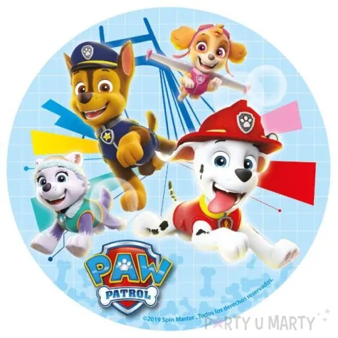 dekoracja tortu oplatek bc psi patrol 16 cm dekora