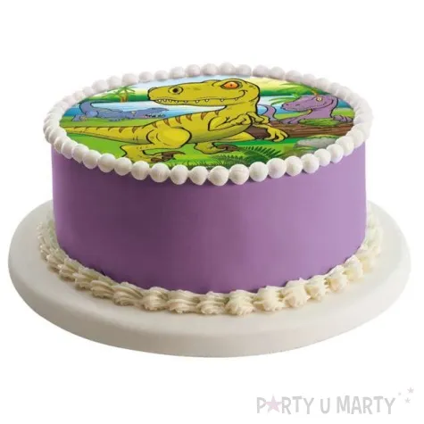 dekoracja tortu oplatek dinozaur 16 cm dekora