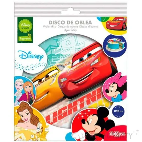 dekoracja tortu oplatek elastyczny bezglutenowy cars auta 20 cm dekora