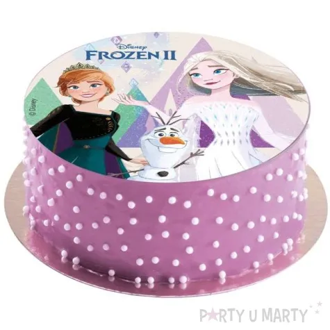 dekoracja tortu oplatek elastyczny bezglutenowy frozen ii 20 cm dekora