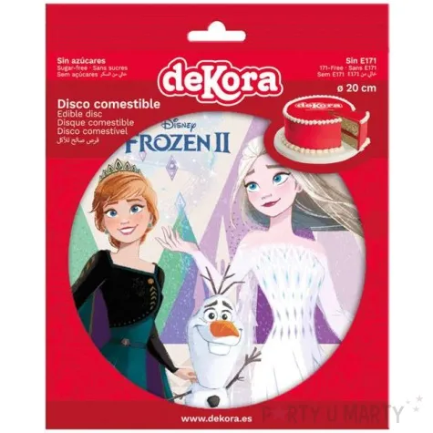 dekoracja tortu oplatek elastyczny bezglutenowy frozen ii 20 cm dekora