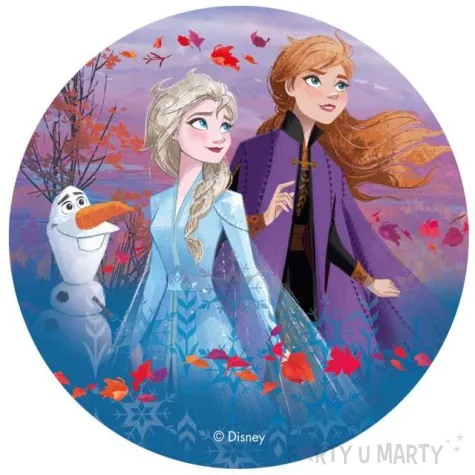 dekoracja tortu oplatek elastyczny bezglutenowy kraina lodu 20 cm dekora