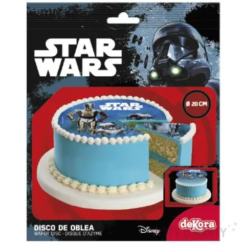 dekoracja tortu oplatek elastyczny bezglutenowy star wars 20 cm dekora